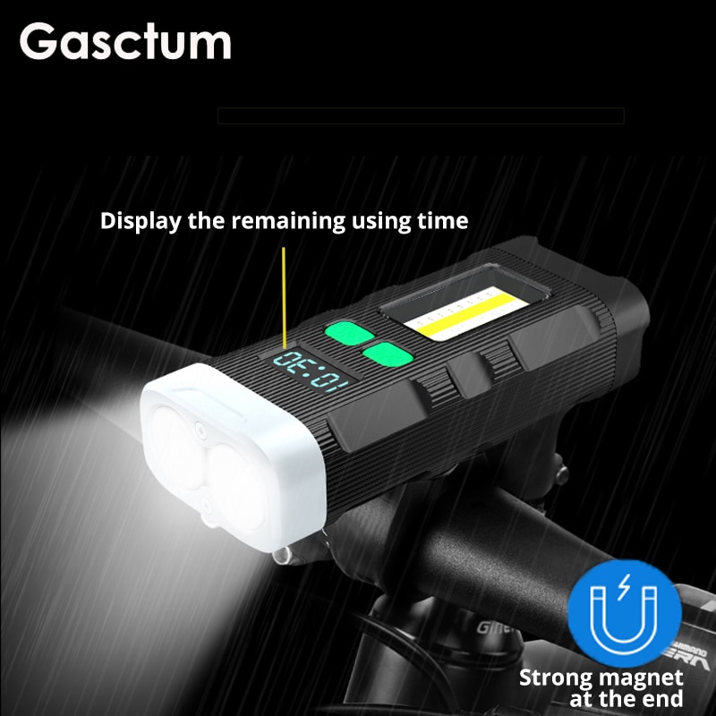 5000LM Fahrrad Licht 2x L2 LED Fahrrad Licht USB Aufladbare 5200mAh Batterie Radfahren Magnet Taschenlampe Mit Led-bildschirm lampe