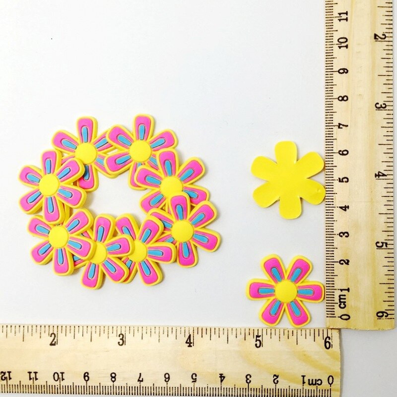 10PCS Mini Bloemen Plaksteen Zachte PVC DIY Craft Voor Haar Accessoire/Broche/Sleutelhanger/Bladwijzer/Bril frame: 5