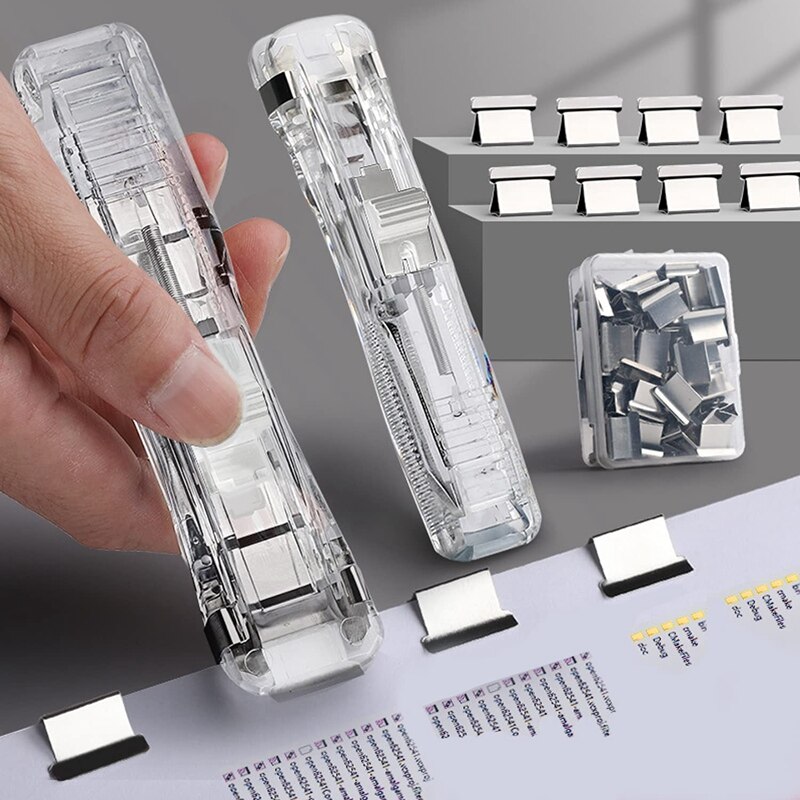 Office Supplies Push Stapler School Supplies for College Students Mini Stapler Staplers for Desk Small Stapler Set