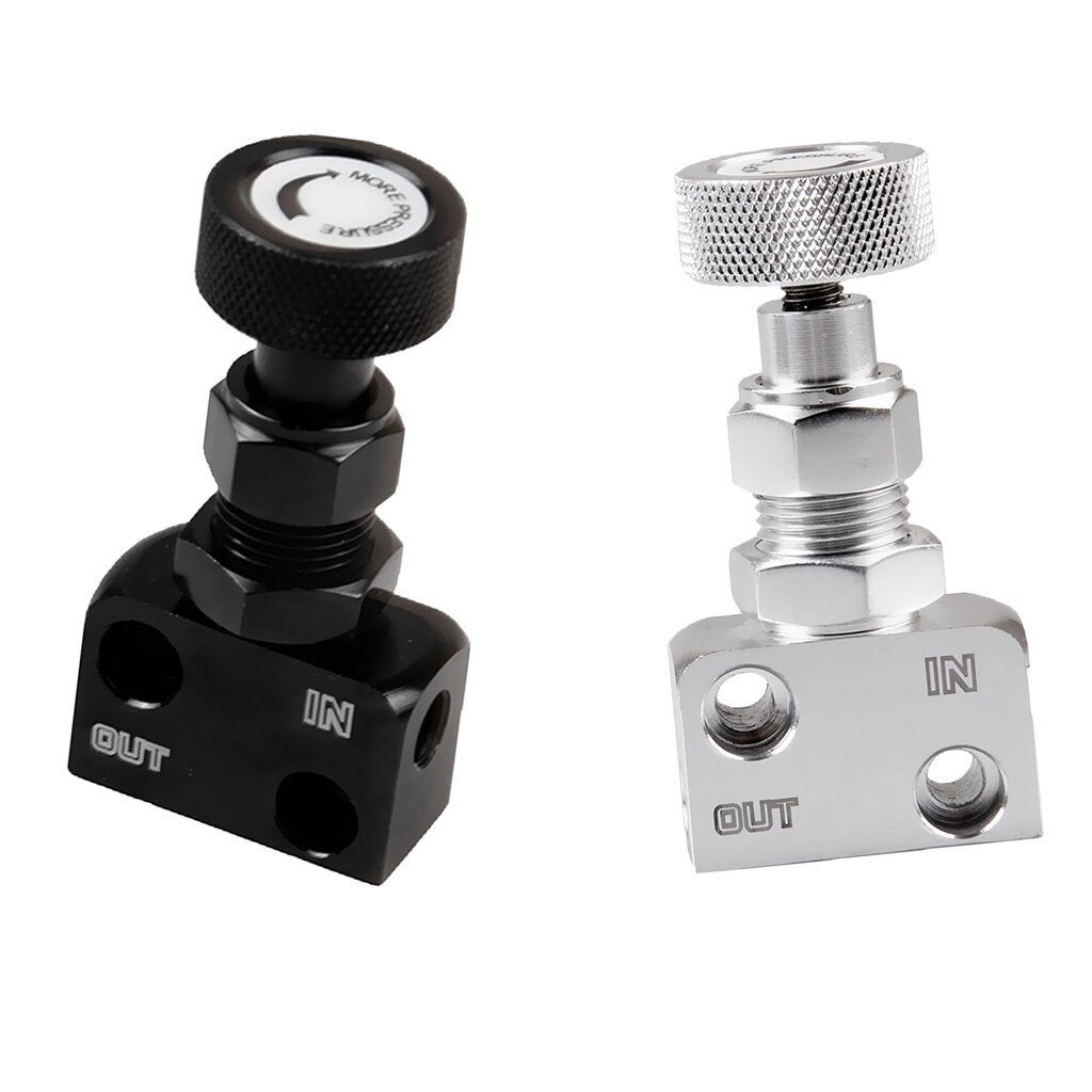 2pcs Black/Silver Brake Bias Proportioning Valve Pressure Regulator Brake Adjustment