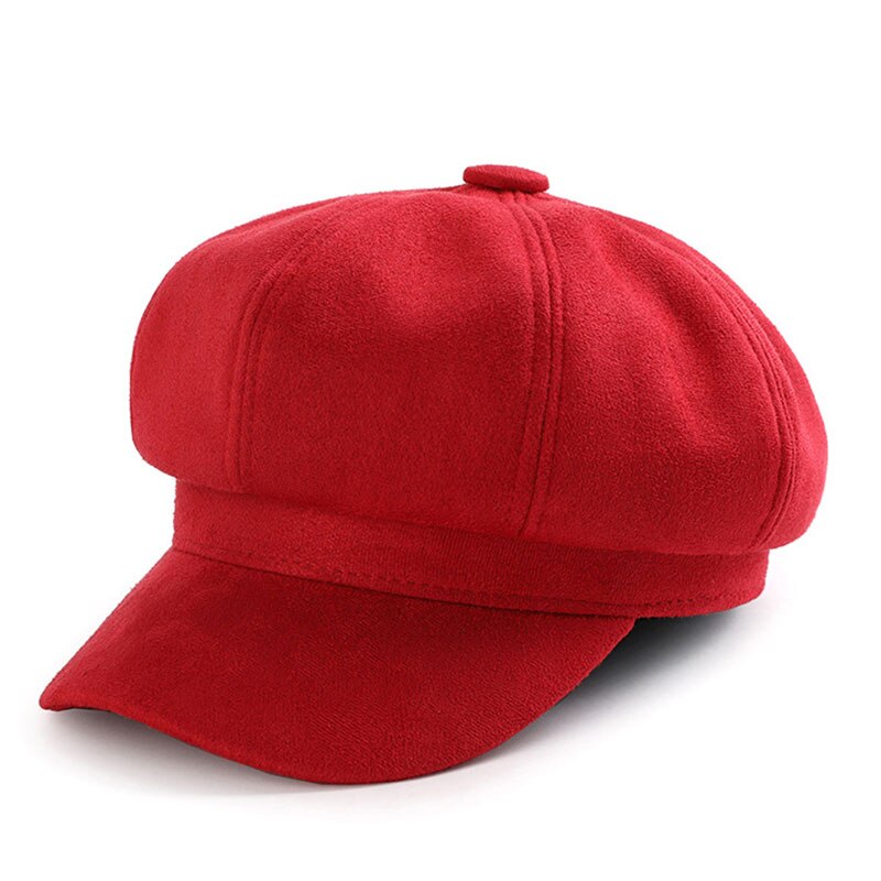 Women Beret Cap Female Retro Casual Painter Hat Japanese Octagonal Adjustable Solid Color Newsboy Caps: A
