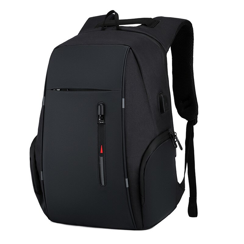 Hommes anti-vol sac à dos USB cahier école voyage sacs étanche affaires 15.6 16 17 pouces sac à dos pour ordinateur portable femmes mochila: black