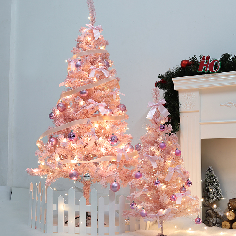 GY Christmas Pink Flocking Christmas Tree Set 1.2 M 1.5 M Shopping Window Home Decoration