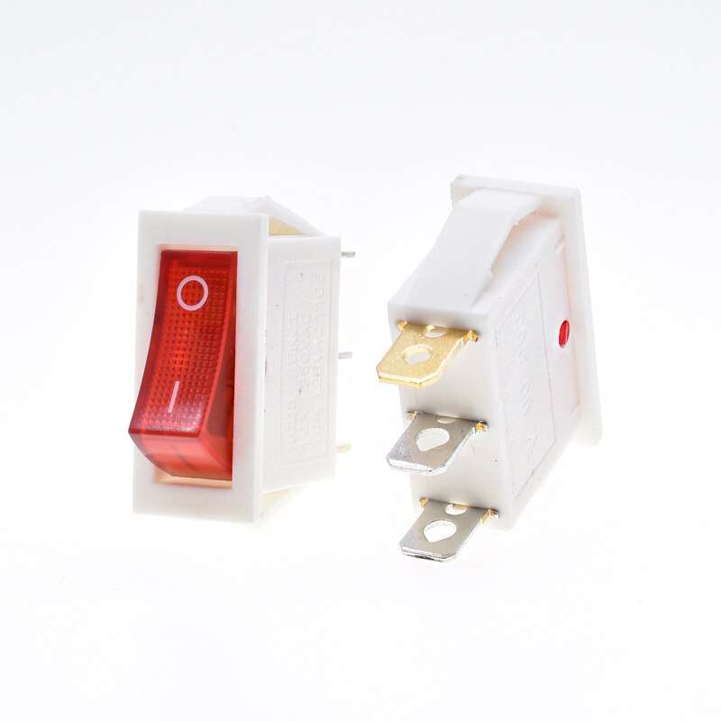 SPDT power switch control switches international KCD3 with red indicate light 3 connect prong 3 button