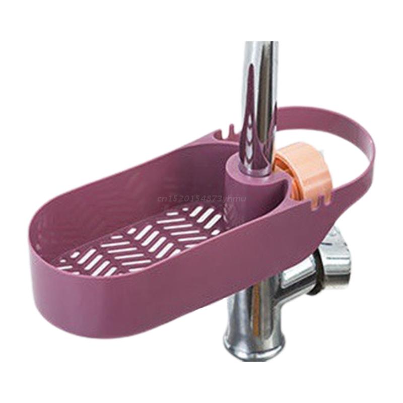 Keuken Spons Houder Plastic Gootsteen Caddy Organisator Duurzaam Borstel Zeep Afwasmiddel Afdruiprek Mand Voor Aanrecht: Rood