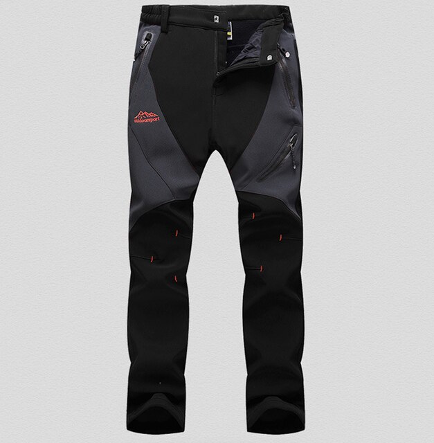Pantalon surdimensionné pour femme, imperméable, respirant, pour l'hiver, pour randonnée, Ski, Camping, escalade, Softshell, M-4XL: Women Black Winter / 4XL Asia size