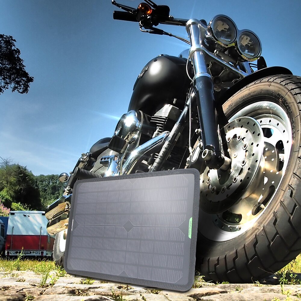 ALLPOWERS Pannello Solare Caricabatteria Da auto 10W 12V Solare Batteria auto Caricatore manutentore con clip di batteria per auto barca Moto