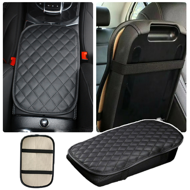 Cojín para reposabrazos de coche, consola central, almohadilla para caja, cojín para reposabrazos de cuero PU, accesorios universales interiores automotrices impermeables