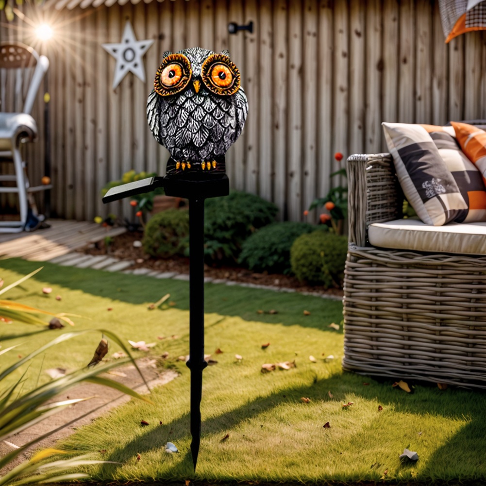 Halloween uil tuinlamp op zonne-energie, waterdicht, uilenlamp op zonne-energie voor tuin, terras, erf, gazon en pad.
