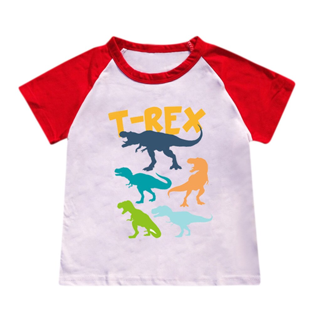 Kids Bady Boy Cartoon Style Dinosaurs Pattern T-shirt Bottoming Shirt Tops MAR5