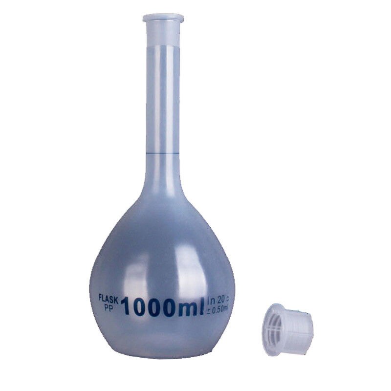 10 ml-1000 ml Heimat/Labor Kunststoff Messkolben Für Chemie Experienment Reagenz Flaschen w/Schraube buchse Typ