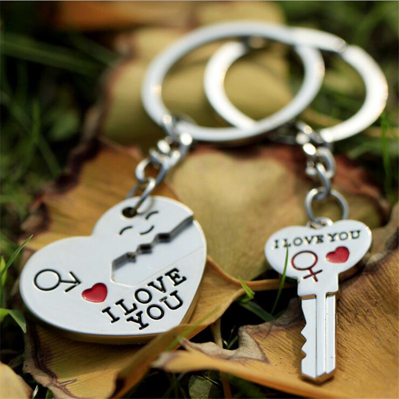 1 Pair Lovers Key to My Heart Keychain Valentine's Day Wedding Favors And Souvenirs Wedding Event & Party Supplies