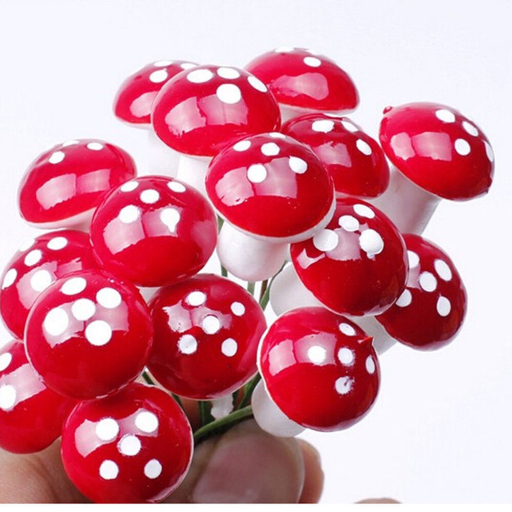 50 Pc Mini Rode Paddestoel Tuin Gestippelde Kleine Ingemaakte Diy Speelgoed Huis Landschap Bonsai Plant Tuin Decoratie # W5