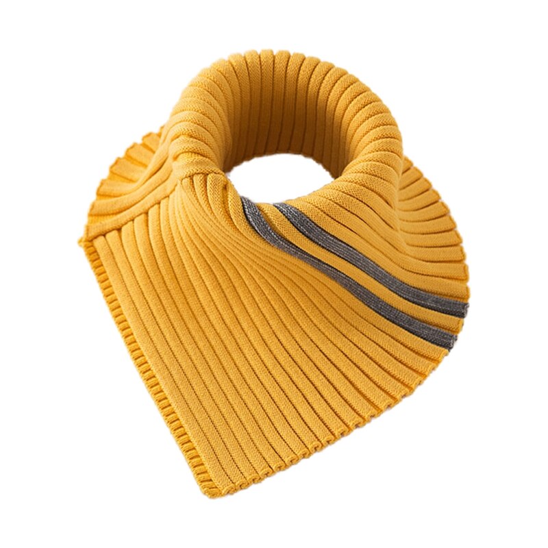 Winter Turtleneck False Collar Knit Striped Detachable Scarf Stretch Neck Warmer: 6EE406689-Y