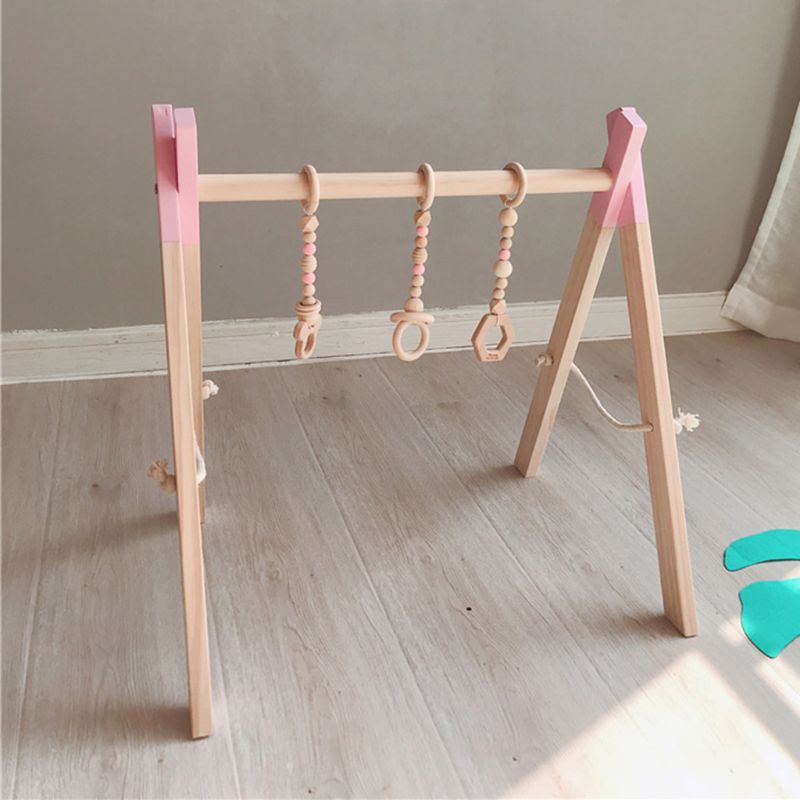 Nordic Stijl Baby Gym Spelen Kwekerij Zintuiglijke Ring-Pull Speelgoed Houten Frame Baby Kamer Decoraties Peuter Kleding Rack