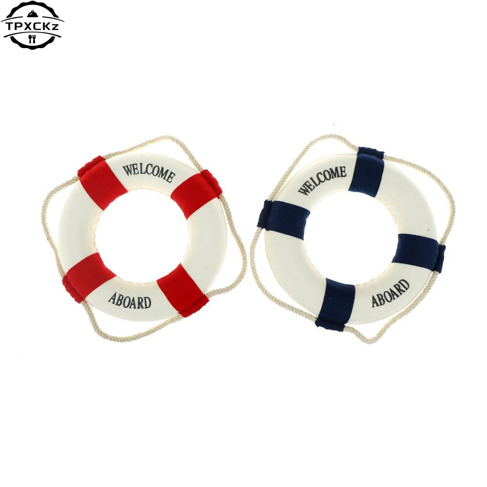 Home Decoratie Welkom Muur Ornament Reddingsboei Schuim Aan Boord Nautical Leven Reddingsboei Ring Boot Muur Opknoping Mediterrane Stijl