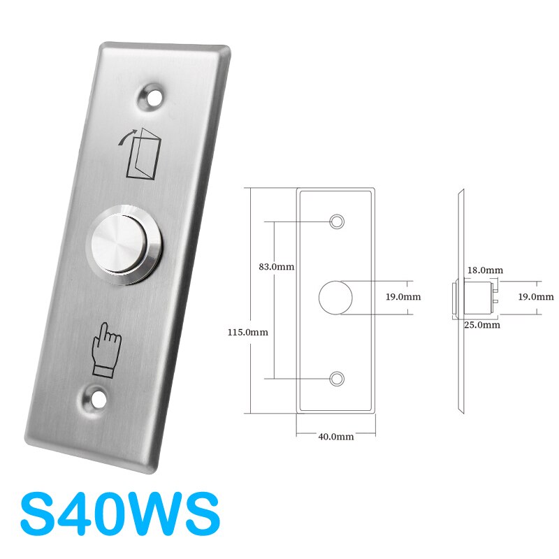 Stainless Steel Exit Button Push Switch IP67 Waterproof Exit Door Sensor Opener Release for Home Access Control Lock System: Red