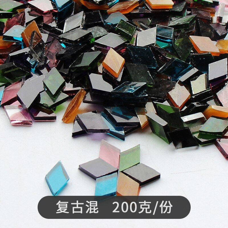 200G Diamant Vormige Glazen Mozaïek Tegels Stukken Ruit Diy Craft Accessoires Mozaïek Maken Materiaal Handgemaakte Kandelaar Lampen: b