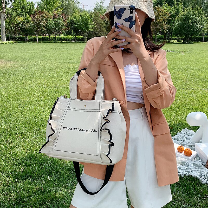 Original toile sac à main sac à bandoulière grande capacité sac de messager largeur 33cm hauteur 26cm épaisseur 15cm
