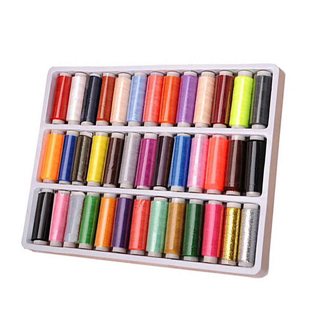 39Pcs Color Random Sewing Thread Polyester Sewing Thread Spool Set DIY Manual Embroidery Tools: Default Title