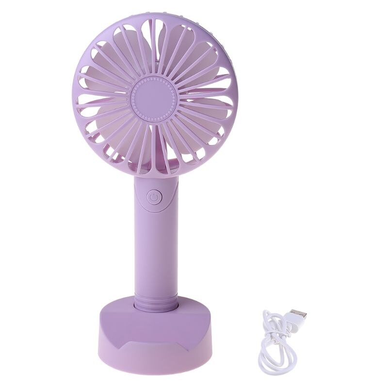 USB or AAA Battery Powered Handheld Desk USB Fan with 3 Speed Cellphone Holder