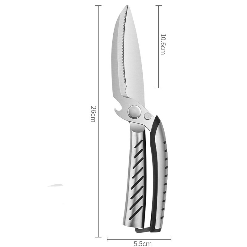 Multi-function Stainless Steel Chopper Kitchen Scissors Shears Detachable Chicken Bones Scissor Vegetable Cutter Chef Knife Tool: A