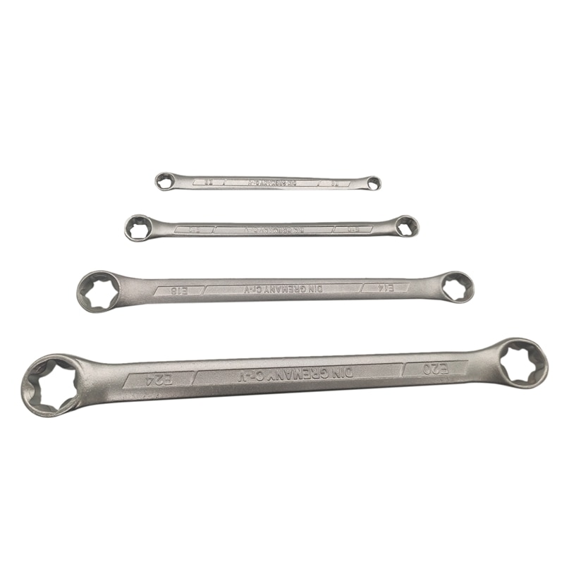 4Pcs Star/Female Double Torx/E - Ring Wrench Spanner Set E6 - E24 2050 Ratcheting Wrench