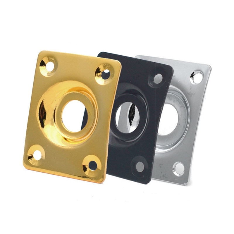 Black Boat Input Output Jack Plate Socket With Screws Guitar Parts Knobs Jacks Switches