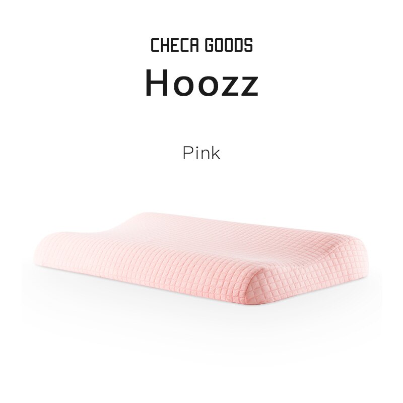 CHECA GOODS-almohada de espuma de memoria ortopédica para dormir, ropa de cama ergonómica Cervical, almohada para dormir, funda de almohada gratis incluida: Hoozz-Pink