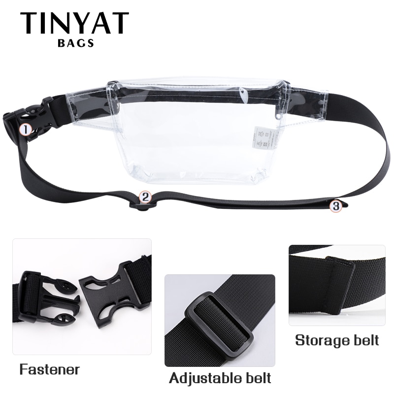 Tinyat gennemsigtige kosmetiktasker til kvinder taljetaske kvinder skuldertasker pvc crossbody makeuptaske brysttaske fanny pack