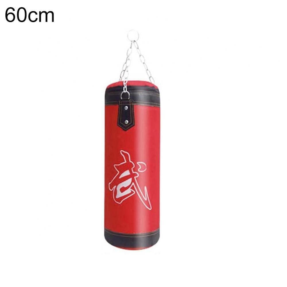 Bolsa de arena gruesa vacía para boxeo, bolsa de arena para entrenamiento de fuerza, ejercicio de Fitness, boxeo, con gancho de cadena de Metal, mosquetón: 60cm Red