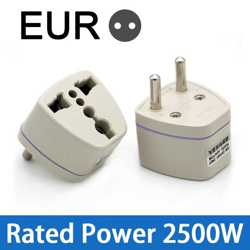 Europese Standaard Universele Reizen Conversie Plug 2500 W High Power Apparaten Eu Adapter Italië Griekenland Noorwegen Zuid-korea Spanje: Default Title