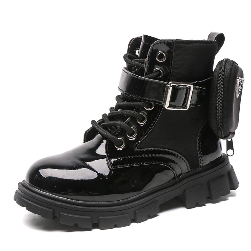 Patent Ieather freundlicher Stiefel Winter freundlicher Stiefeletten Baby Britischen Schuhe Für Mädchen Tasche Stiefel Kleinkind Warme Schnee Stiefel