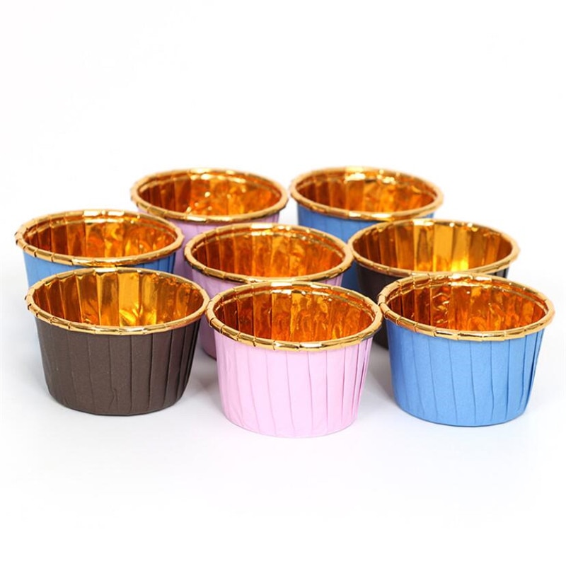50 Stks/pak 3 Kleuren Muffin Cupcake Liner Cake Wrappers Bakken Cup Lade Cake Paper Cups Gebak Gereedschappen Feestartikelen