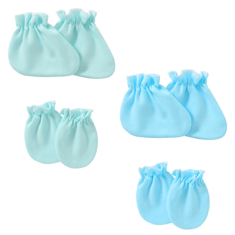 2 Paare Nein kratzen Fäustlinge Socken einstellen Anti Kratzen Handschuhe Fuß Abdeckungen Gesicht Schutz Sanft Baumwolle Hände Knöchel Socken