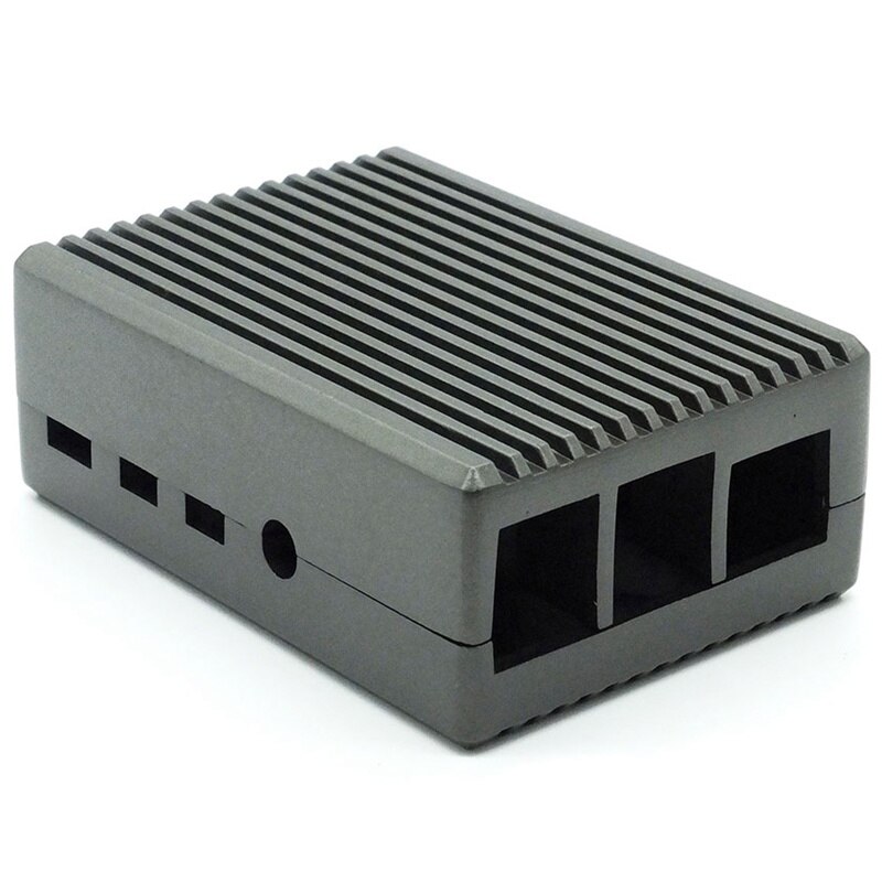 Aluminum Alloy Cooler Casing for Raspberry Pi 4 Model B Case Cooling Shell Heat Dissipation Shell for Pi 4th Generation: Dark Grey