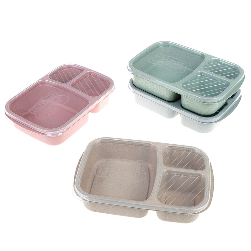 Aparte Lunchbox Lekvrij Voedsel Container Magnetron Servies Voor Studenten Draagbare Bento Lunchbox Willekeurige Kleur