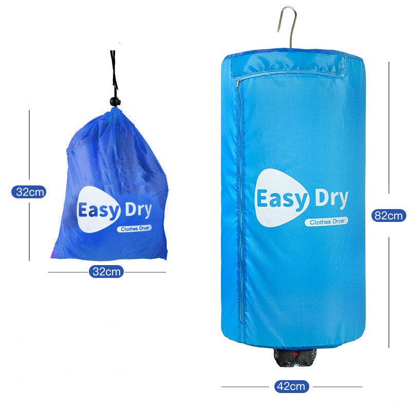 Electric Clothes Dryer Laundry Air Fan Heater Warmer Folding Wardrobe Dehydrator Baby Cloth Drying Machine Rack portable: Blue 220-240V / us