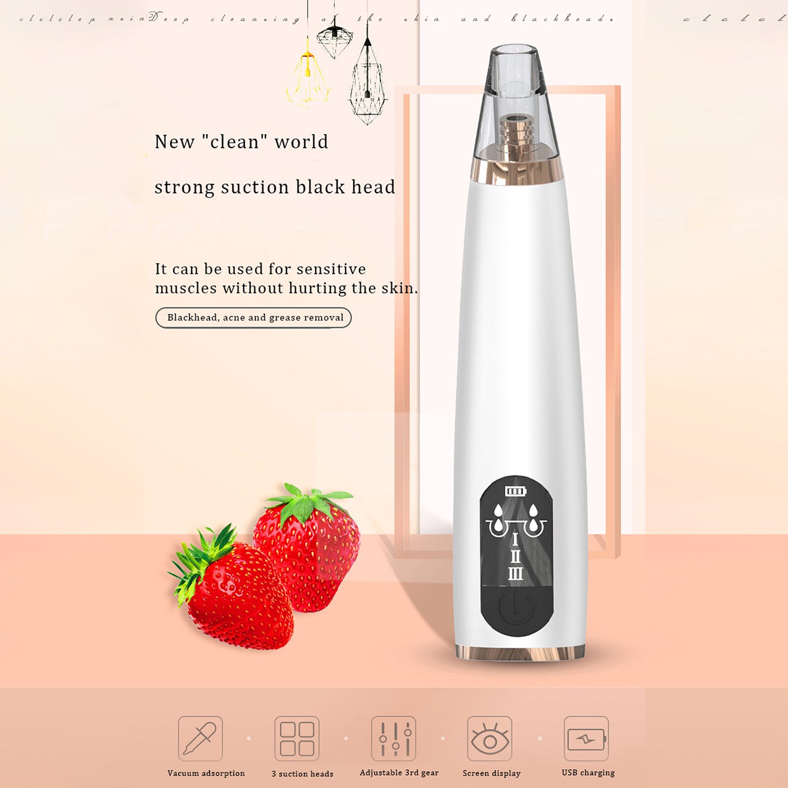 Microdermabrasion Diamond Facial Peeling Device Blackhead Suction Device Pore Cleaning Electric Blackheads Suction #3