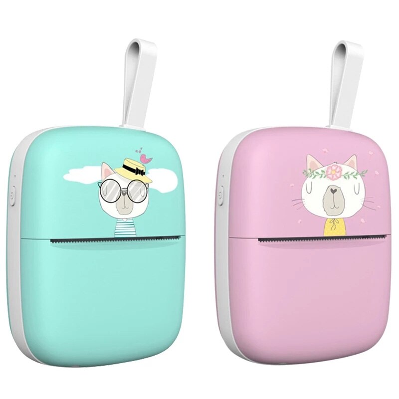 Mini Draagbare Thermische Printer 203Dpi Foto Pocket Printing Draadloze Bluetooth Label Printer Papier Voor Android Ios Kids
