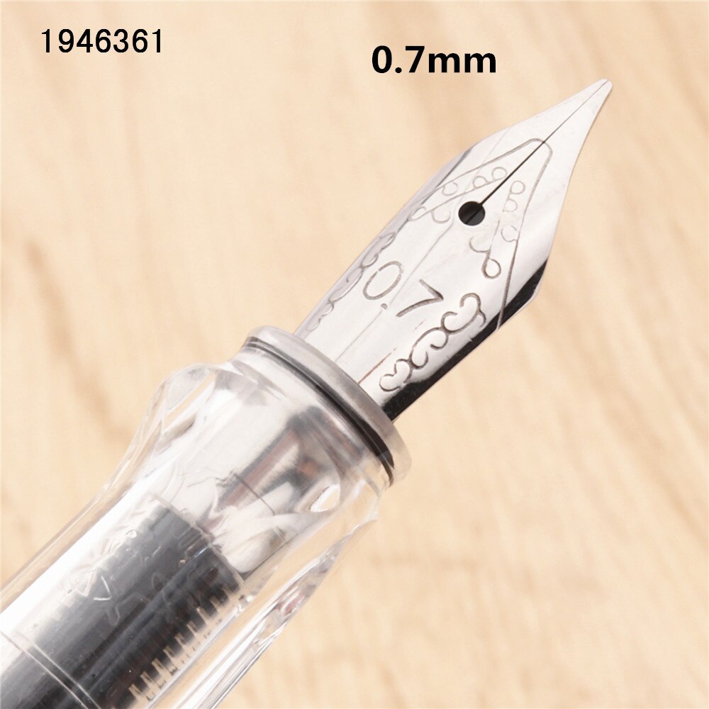 Jinhao 874 läpinäkyvä valkoinen goottilainen rinnakkain taide kukka vartalotaide litteä kärki vinyyli tiibetin arabia opiskelija toimisto mustekynä: 0.7mm