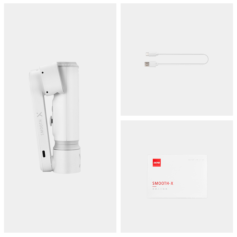 Zhiyun smooth x selfie stick stabilisator mobiltelefon telefonholder gimbal smartphone stativ til telefon håndholdte gimbals cell mobil: Hvid