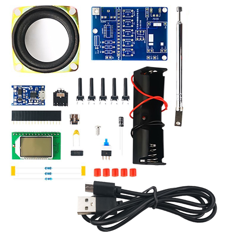 Kit de bricolaje de montaje de Radio Digital FM, placa de circuito electrónico, productos de práctica de soldadura: Verde