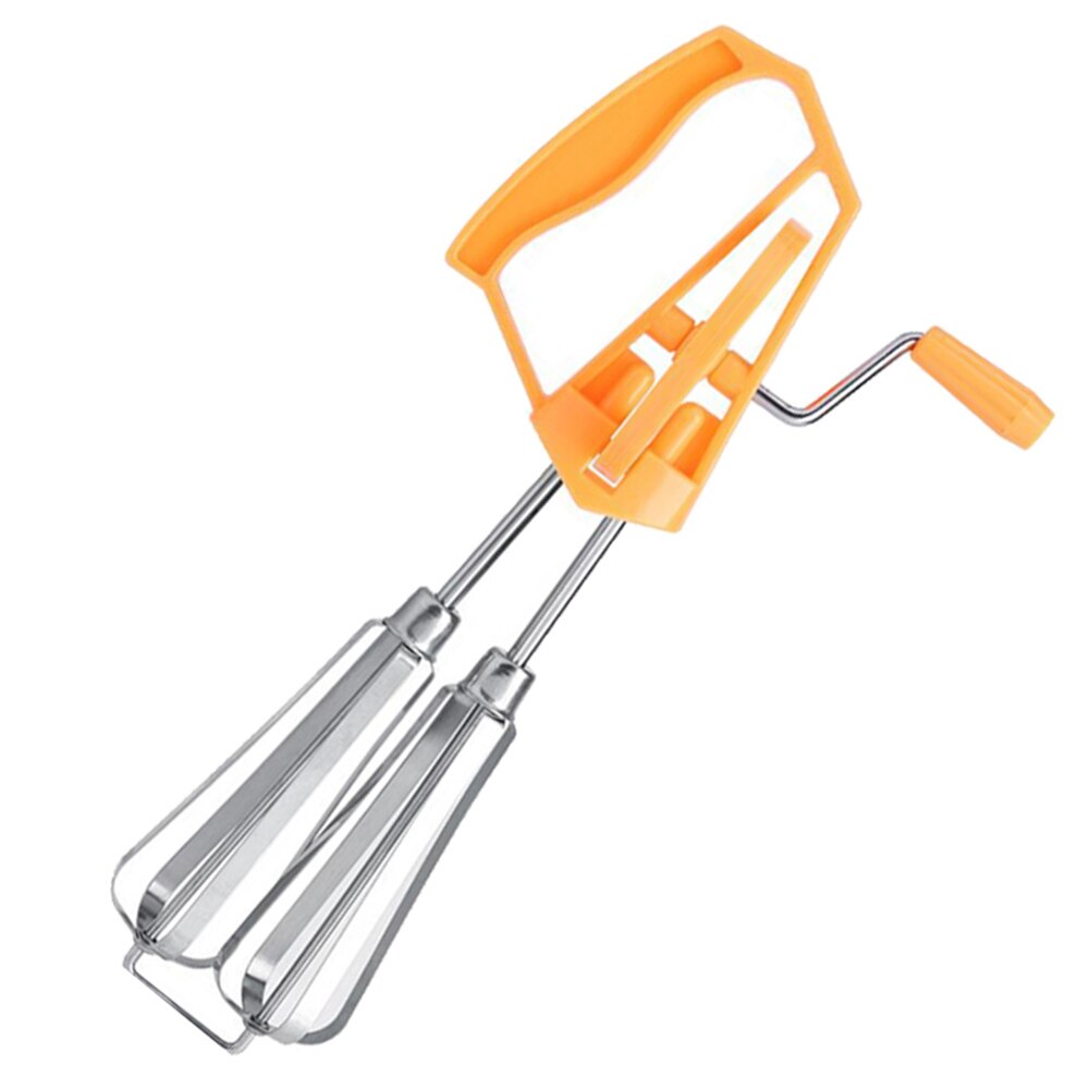 Batidor para huevos manual con manivela inoxidable, mango de plástico para cocina, batir