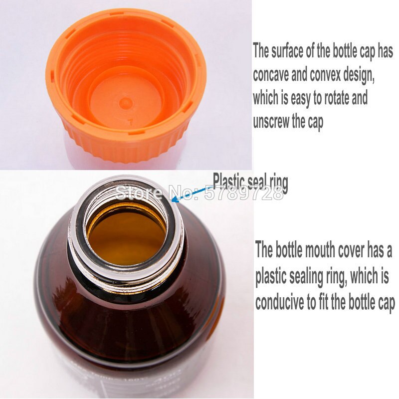 1PC 500ml Lab Brown Reagent bottle with Screw cap Amber Sealed bottle Glass Laboratory Sample Bottle