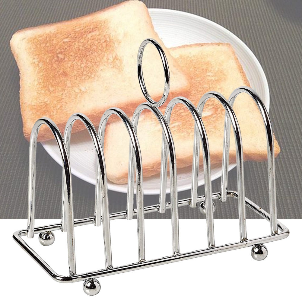 Show Tool Food Display Toast Rack Kitchen Stainless Steel 6 Slice Party Restaurant Bread Holder Breakfast Utensil Household