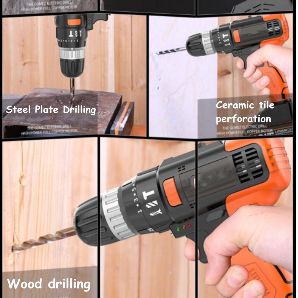 13mm 90NM 2 Speed Cordless Brushless Electric Drill Rechargeable Screwdriver Wireless Power Driver Tools for Makita Battery