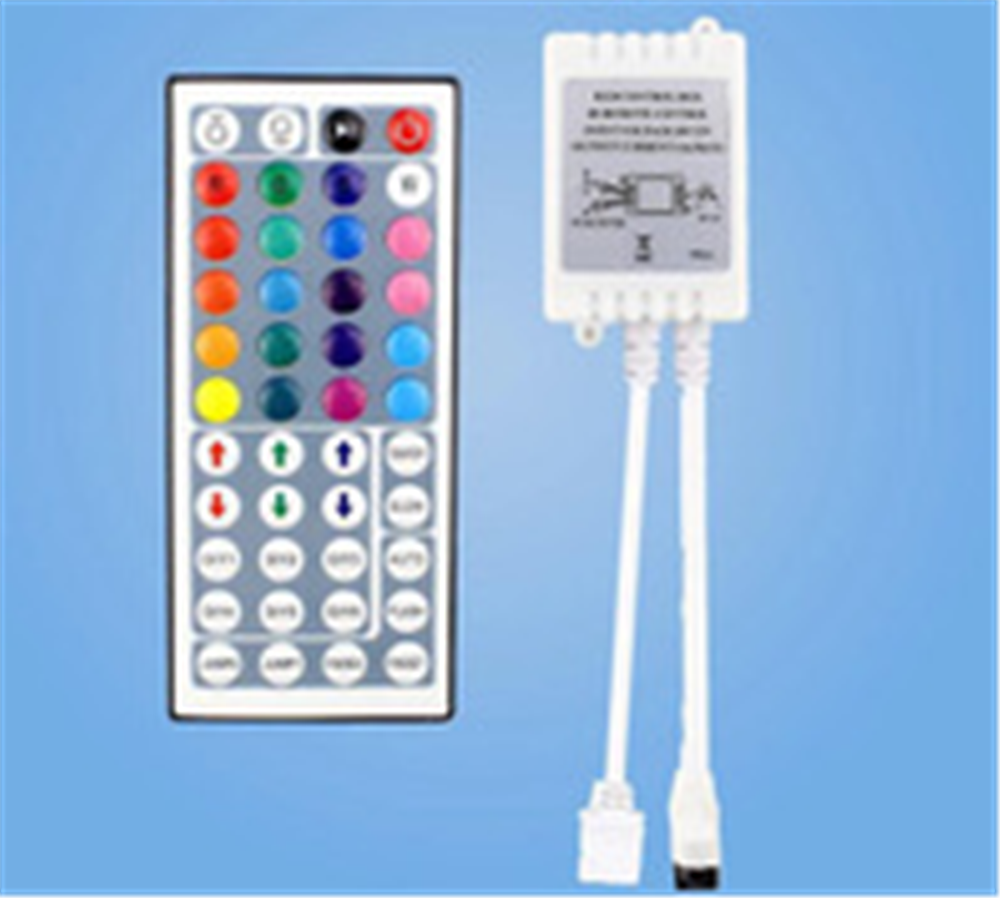 Led Controller 44 Keys LED IR RGB Controler box 1 to 2 Controller IR Remote Dimmer DC12V For RGB 3528 5050 LED Strip Lights: RGB IR Controller