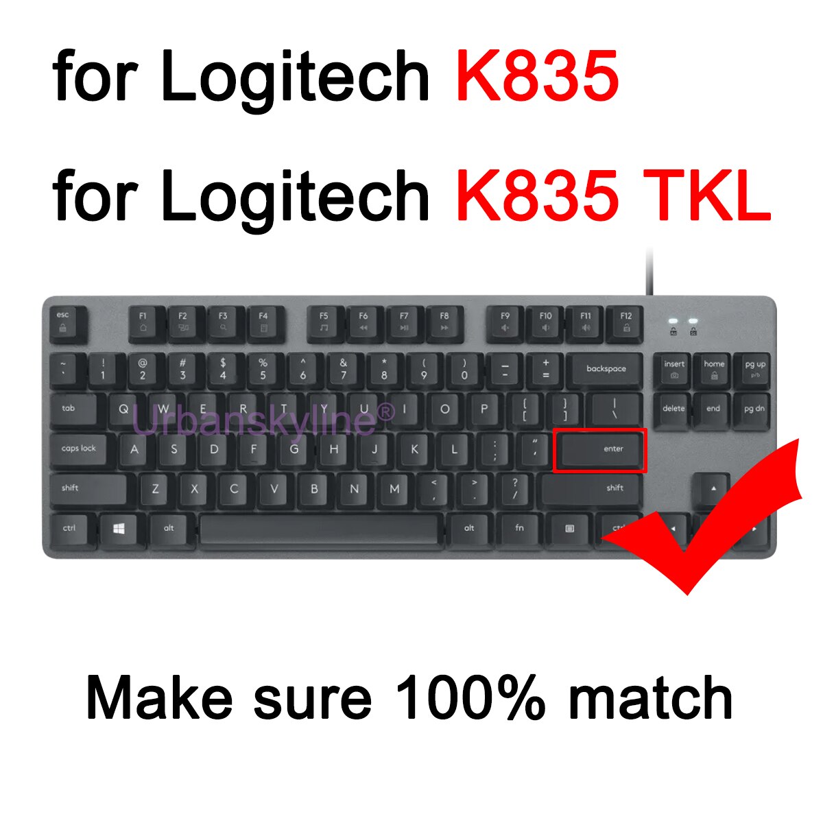 K835 Keyboard Cover for Logitech K835 TKL for Logi Mechanical Protective Protector Skin Clear Silicone TPU Case Funda