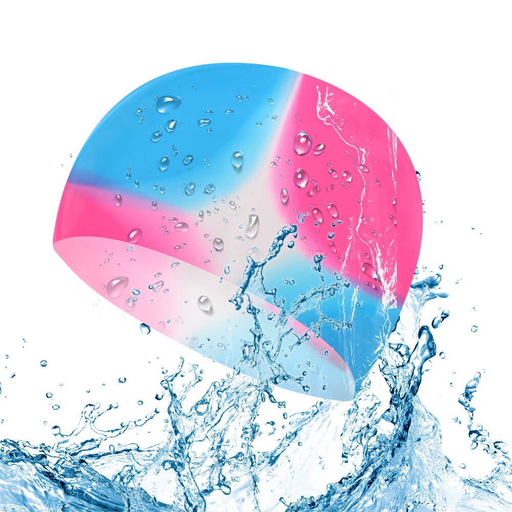 Women Men Swimming Cap Waterproof Fabric Protect Ears Long Hair Sports Siwm Pool Swimming Hat Swimming Accessories